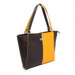 Beau Design Stylish  Brown Color Imported PU Leather  Tote Handbag With For Women's/Ladies/Girls